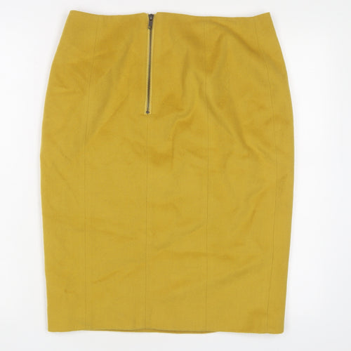 Hobbs Women's Yellow Pencil Skirt UK Size 12