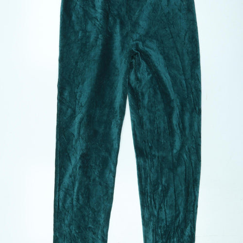 Coldwater Creek Women's Green Velvet Jogger Trousers M