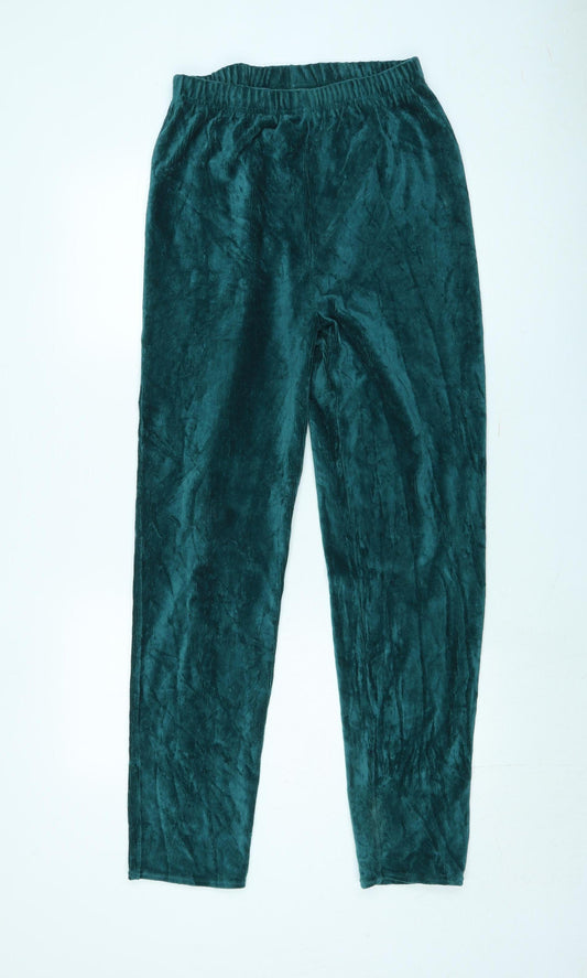 Coldwater Creek Women's Green Velvet Jogger Trousers M