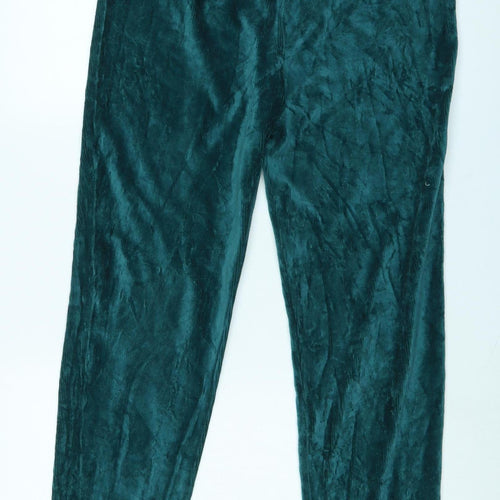 Coldwater Creek Women's Green Velvet Jogger Trousers M