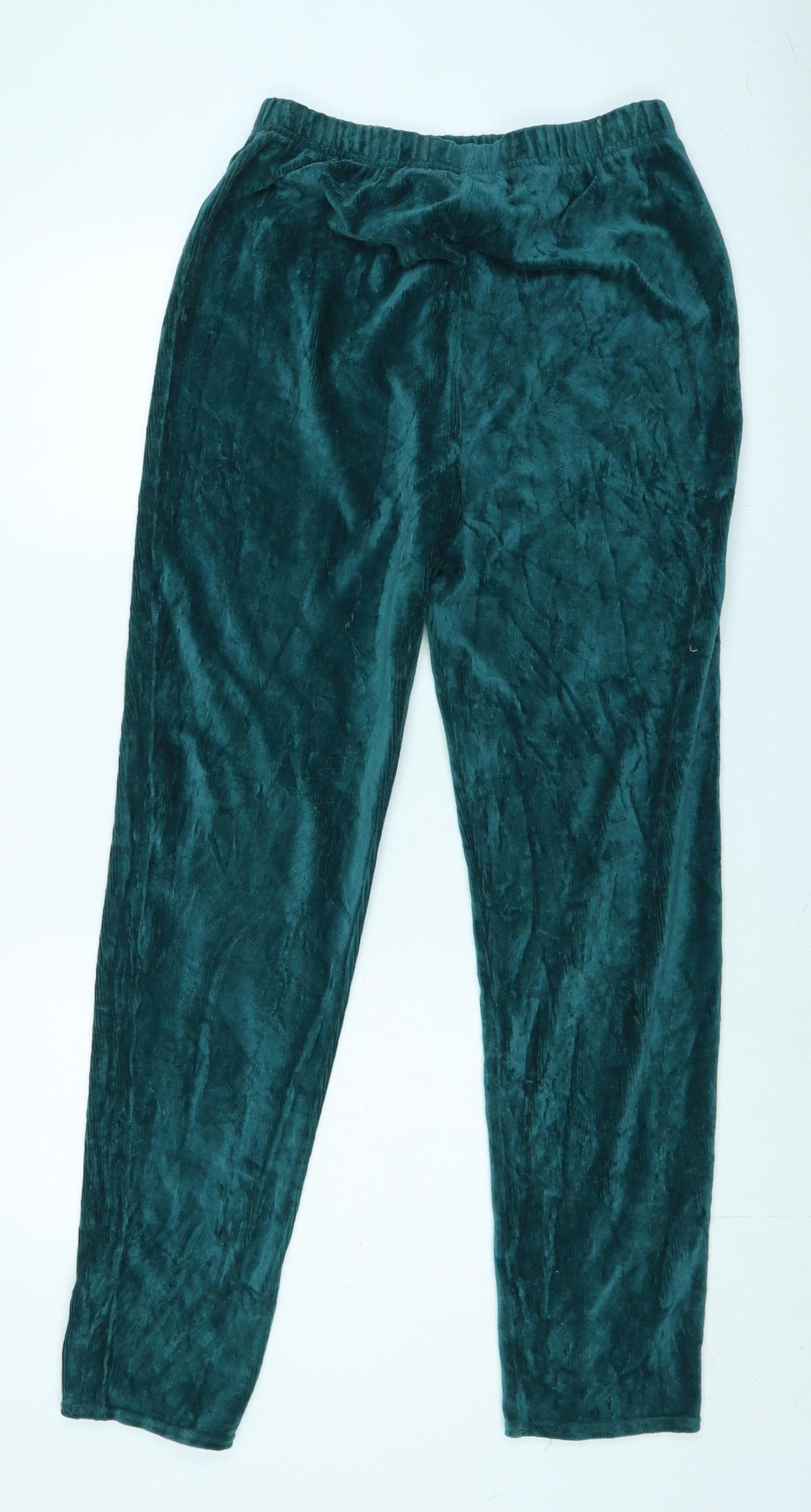 Coldwater Creek Women's Green Velvet Jogger Trousers M