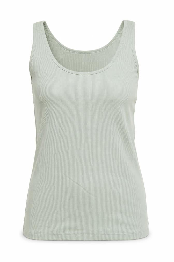 Front view of Mint Velvet Women's Green Tank Top S for Yoga & Training