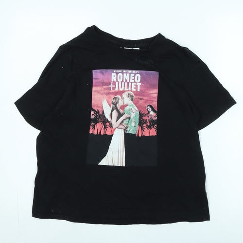 H&M Women's Black Graphic T-Shirt - Romeo + Juliet, Size S