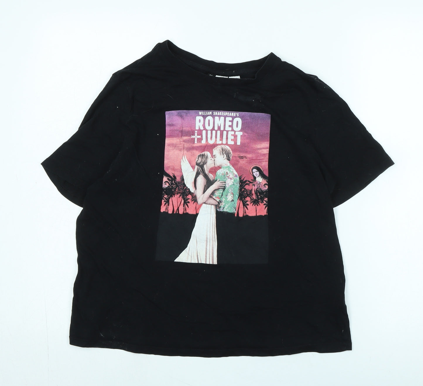 H&M Women's Black Graphic T-Shirt - Romeo + Juliet, Size S