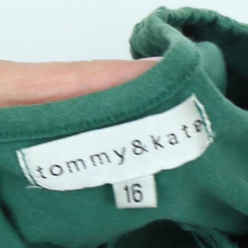 Tommy & Kate Women's Green Long Sleeve Top Size 16