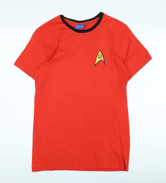 Star Trek Men's Red Crew Neck T-Shirt Size S