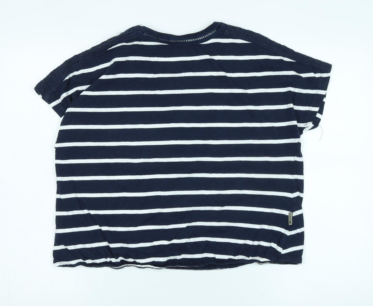 Trespass Women's Blue Striped T-Shirt, Size 14