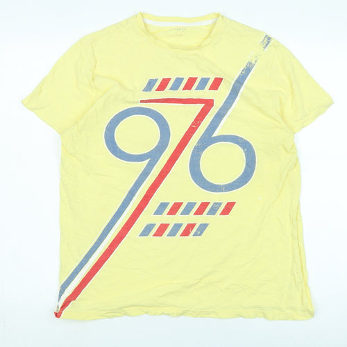 George Men's Yellow Retro Graphic T-Shirt, Size M