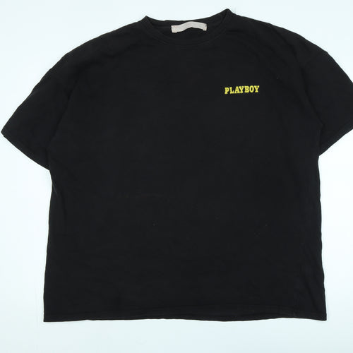 Playboy by Missguided Black Unisex T-Shirt in Size L