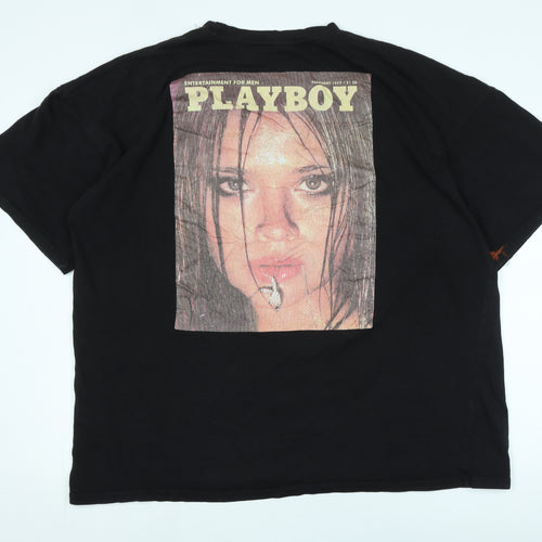 Playboy by Missguided Black Unisex T-Shirt in Size L