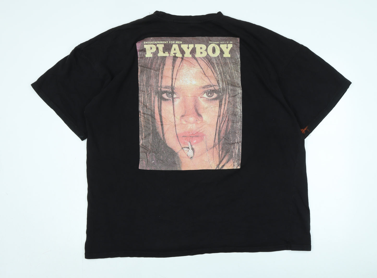 Playboy by Missguided Black Unisex T-Shirt in Size L