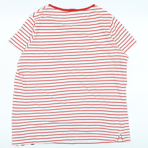 Regatta Women's Red Striped T-Shirt Size 16 Casual