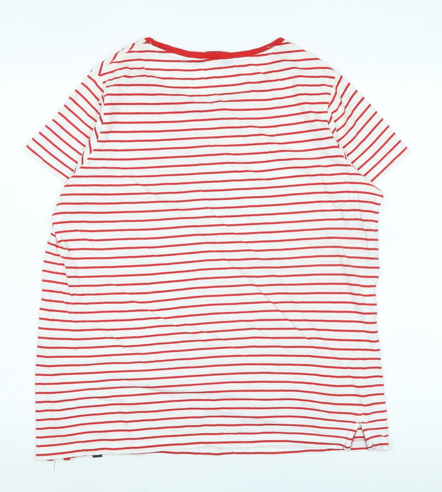 Regatta Women's Red Striped T-Shirt Size 16 Casual