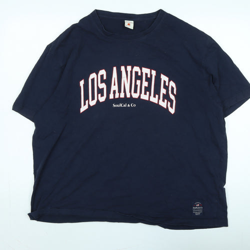 SoulCal & Co Men's 2XL Blue Crew Neck T-Shirt