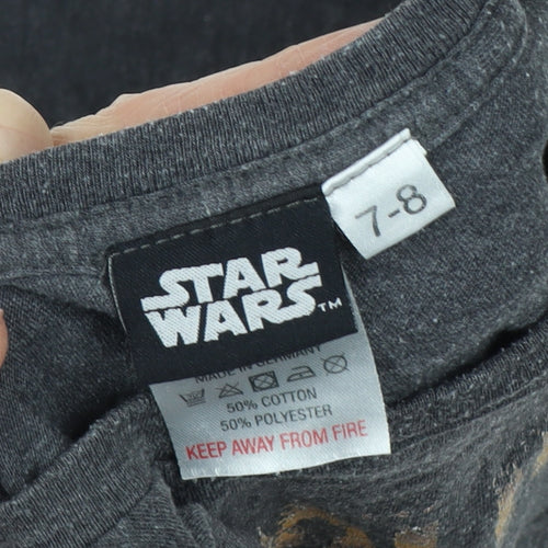 Star Wars Boys Grey Mandalorian T-Shirt 7-8 Years