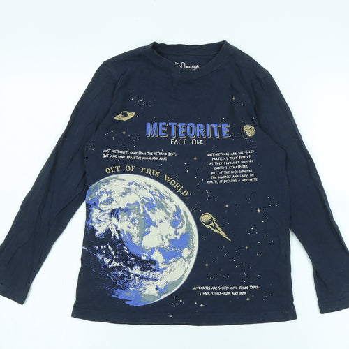 FatFace Boys Navy Graphic Long Sleeve T-Shirt, Size 7-8 Years