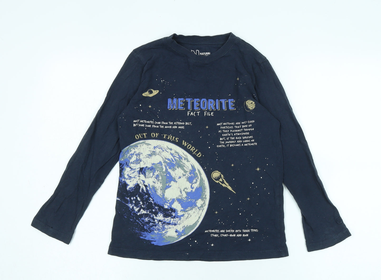 FatFace Boys Navy Graphic Long Sleeve T-Shirt, Size 7-8 Years