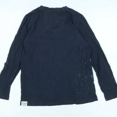 FatFace Boys Navy Graphic Long Sleeve T-Shirt, Size 7-8 Years