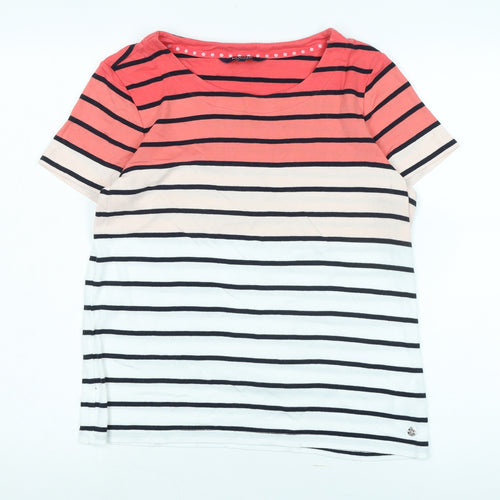 Maine New England Women's Multicoloured Striped T-Shirt Size 16