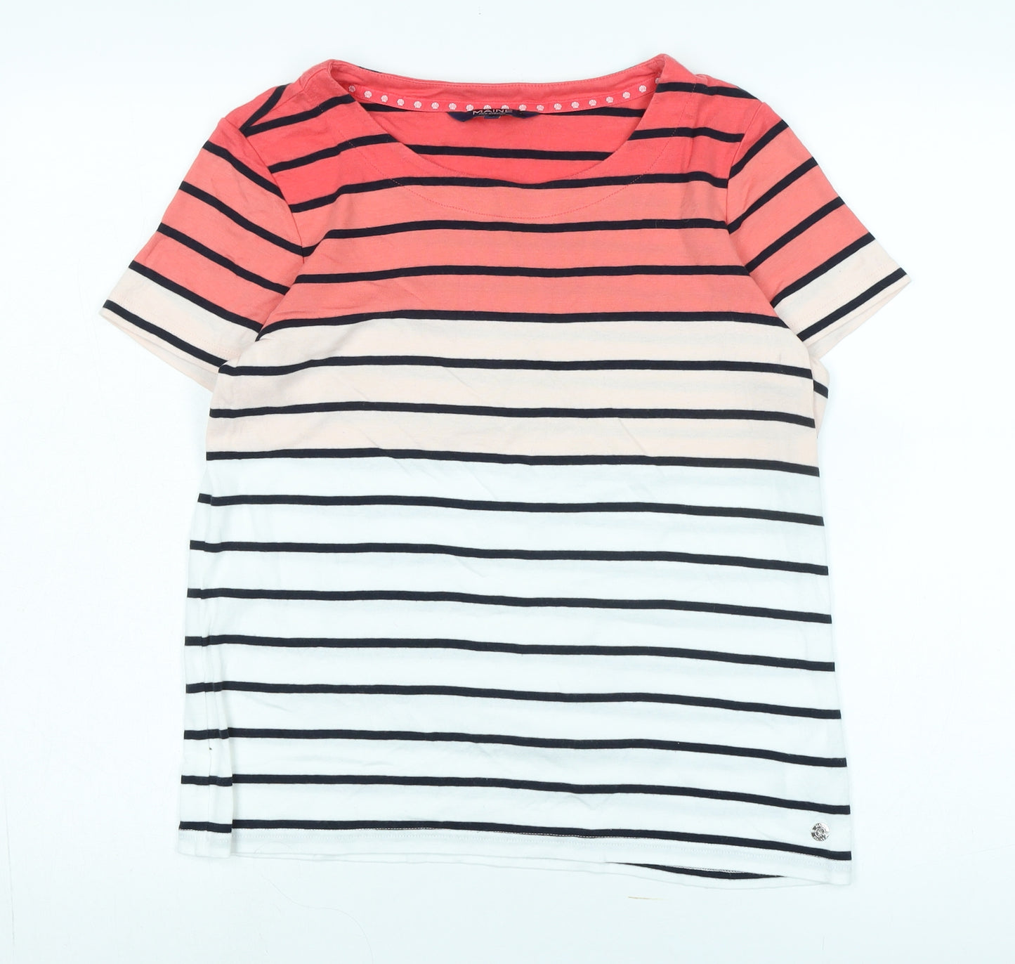 Maine New England Women's Multicoloured Striped T-Shirt Size 16