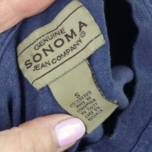 Sonoma Men's Blue Cotton T-Shirt, Regular Fit, Size S