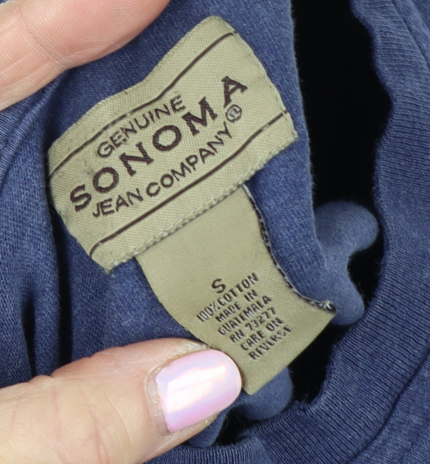 Sonoma Men's Blue Cotton T-Shirt, Regular Fit, Size S