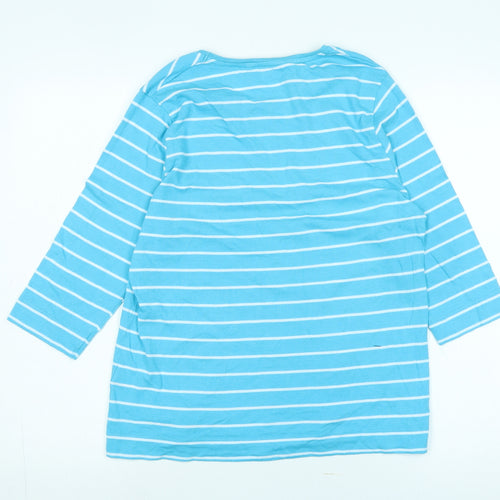 Penny Plain Women's Blue Stripe T-Shirt Size 14