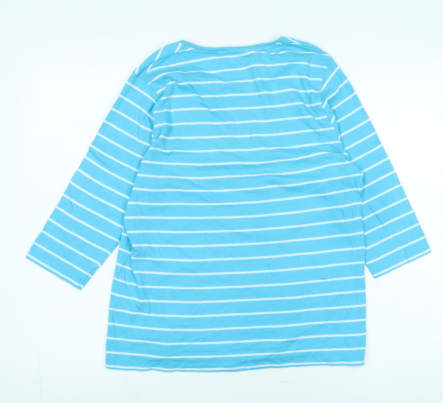 Penny Plain Women's Blue Stripe T-Shirt Size 14