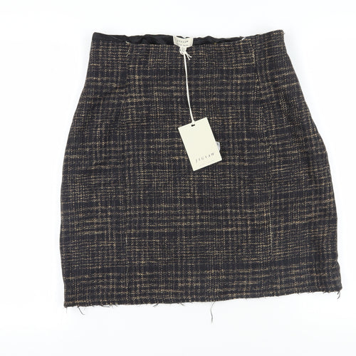 Jigsaw Women's Black Check Pencil Skirt Size 16