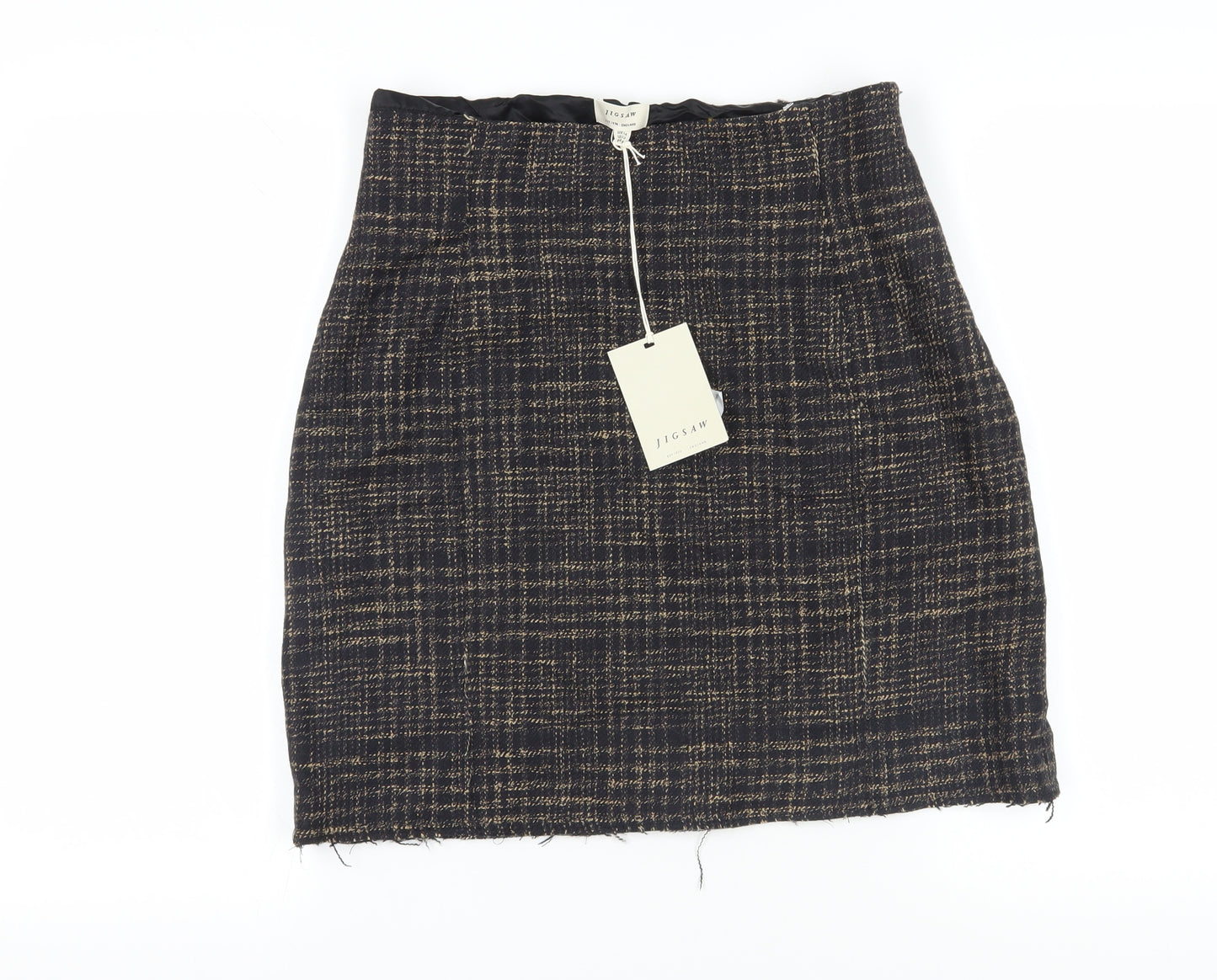 Jigsaw Women's Black Check Pencil Skirt Size 16