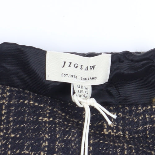 Jigsaw Women's Black Check Pencil Skirt Size 16