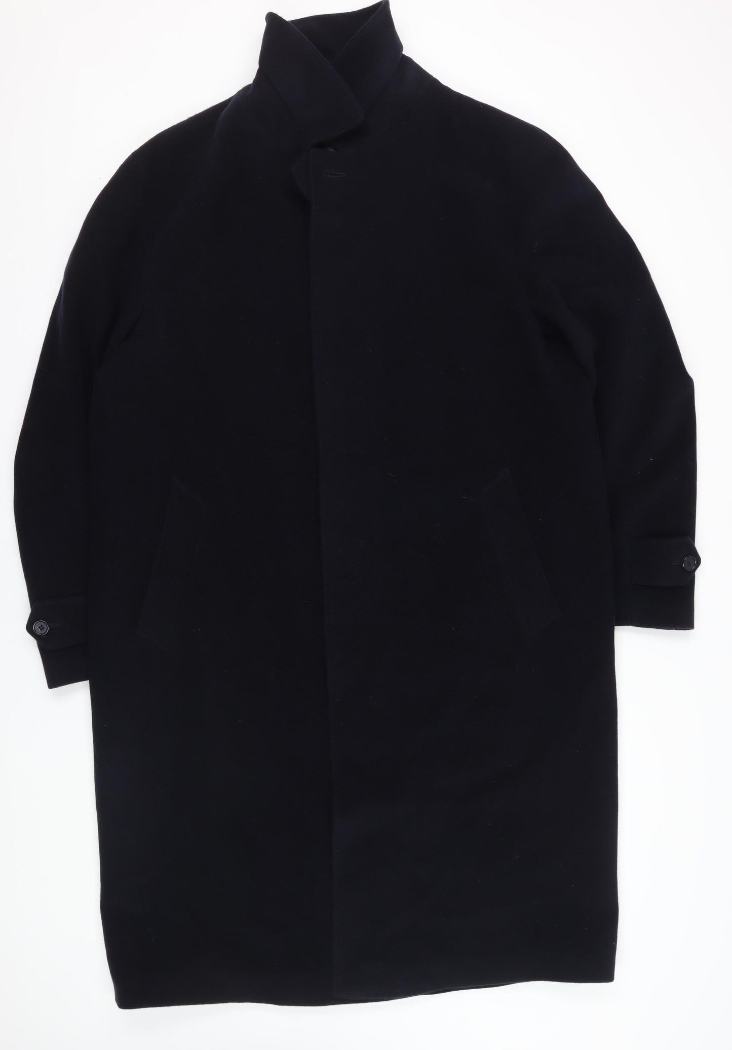 Marks and Spencer Men's Black Wool Overcoat, Size L