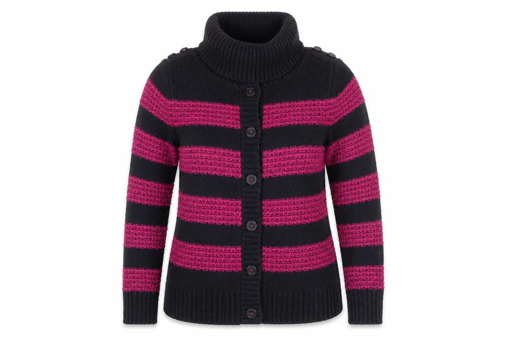 Marks and Spencer Women’s Black Striped Cardigan, Size 12