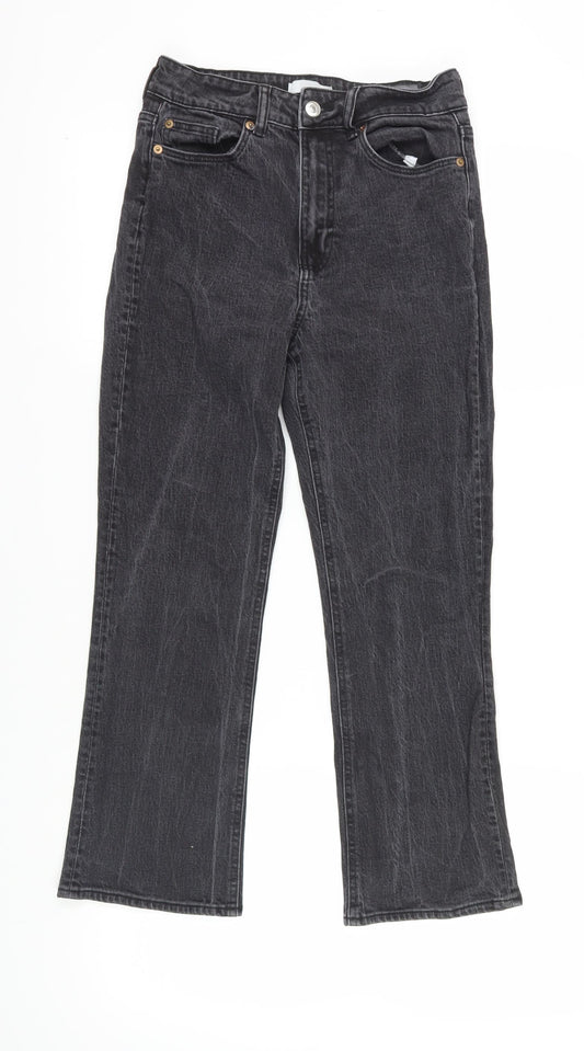 H&M Women Black Straight Jeans Size 10 Regular Stretch