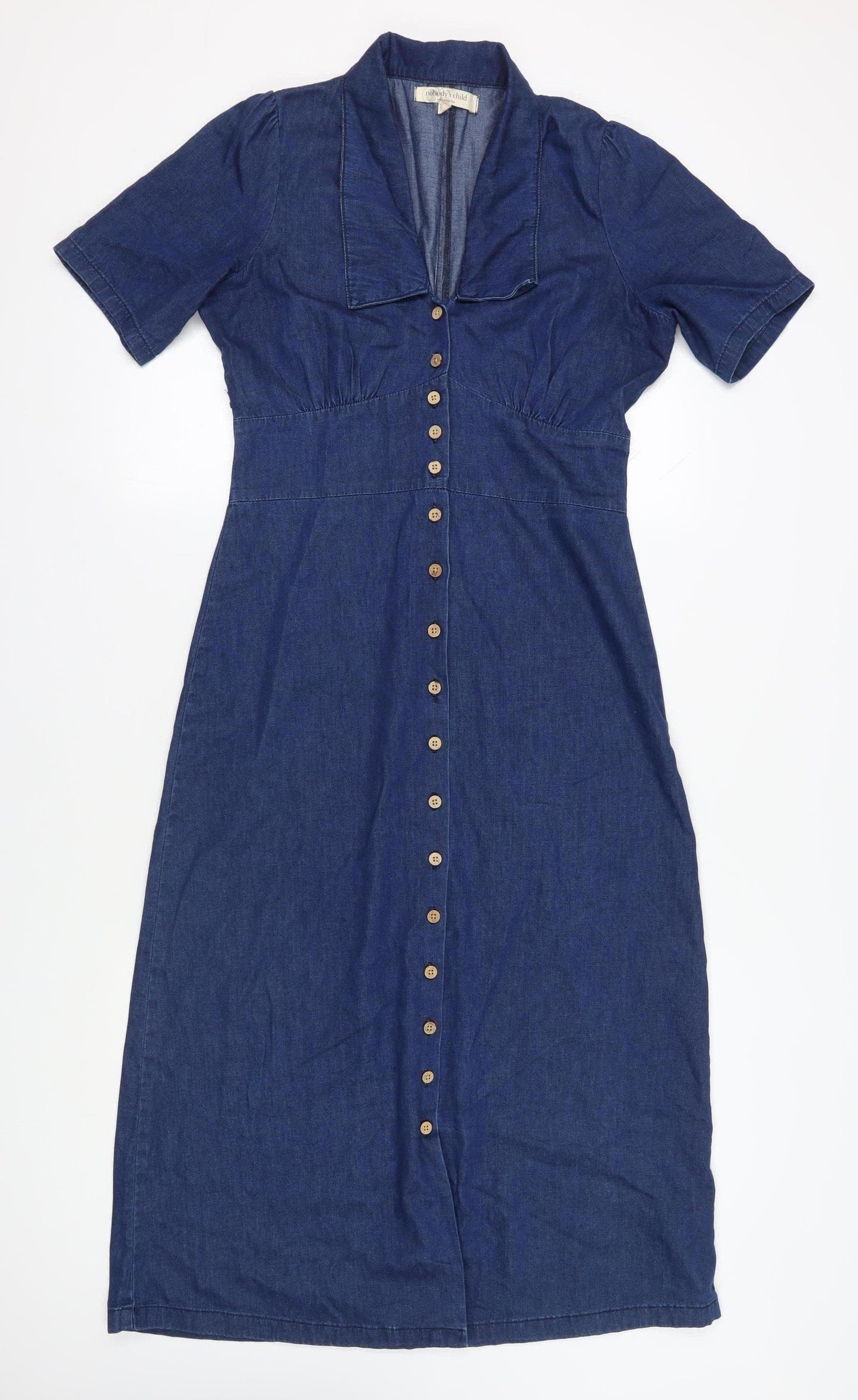 Nobody's Child Women's Blue Cotton Shirt Dress Size 10