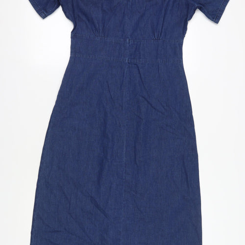 Nobody's Child Women's Blue Cotton Shirt Dress Size 10