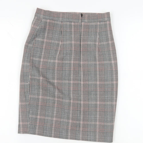 H&M Women's Multicoloured Check Pencil Skirt Size 6