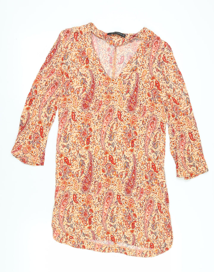 Zara Woman Paisley Shift Dress, Women's Size 8, Multicoloured