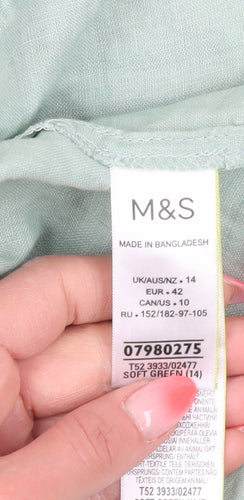 Marks and Spencer Women's Green Blouse Size 14