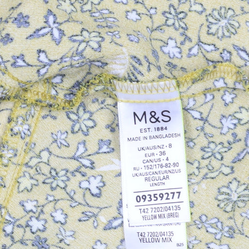 Marks and Spencer Women Yellow Floral Fit & Flare Dress