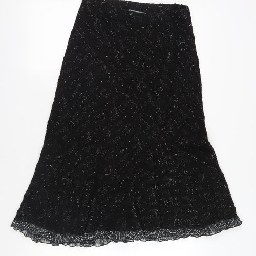 Marks & Spencer Women's Black Midi A-Line Skirt Size 12