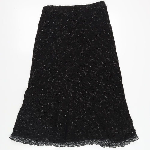 Marks & Spencer Women's Black Midi A-Line Skirt Size 12