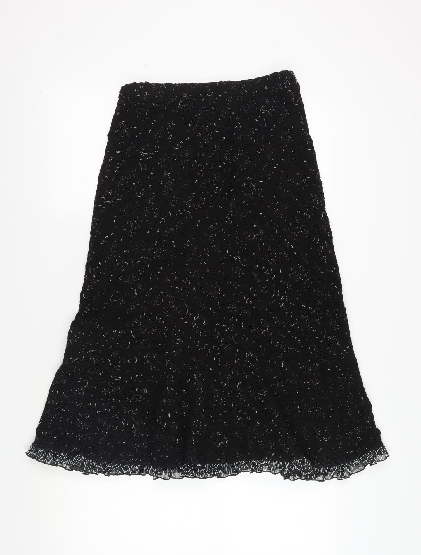 Marks & Spencer Women's Black Midi A-Line Skirt Size 12