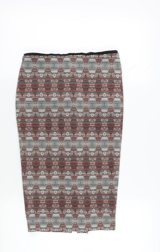 Marks and Spencer Geometric Pencil Skirt, Size 10, Multicoloured