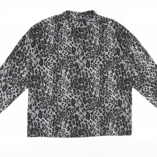 Marks and Spencer Grey Animal Print Blouse UK 12 Woman