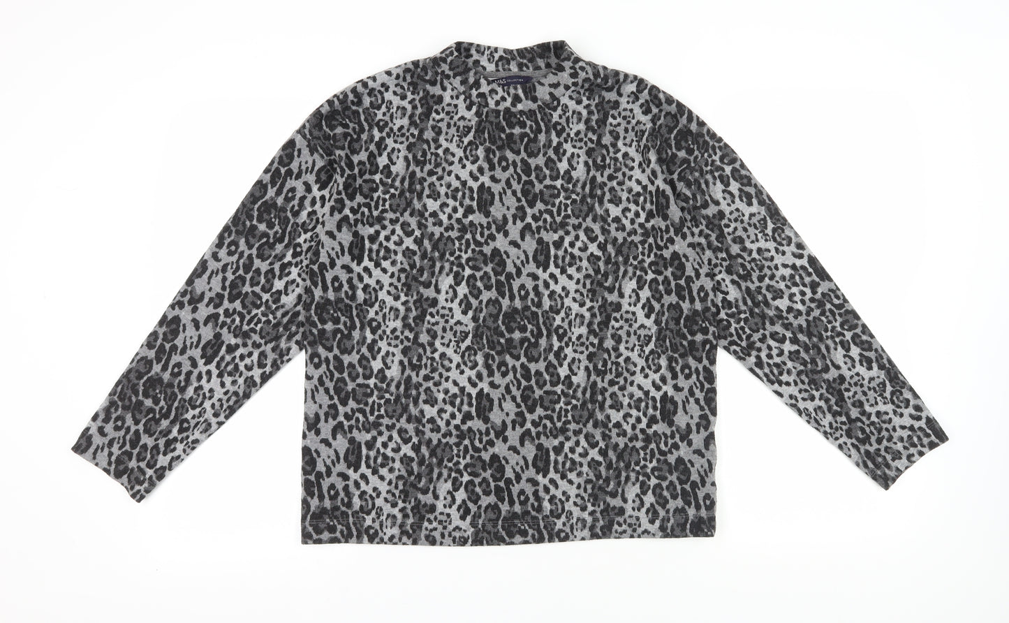 Marks and Spencer Grey Animal Print Blouse UK 12 Woman