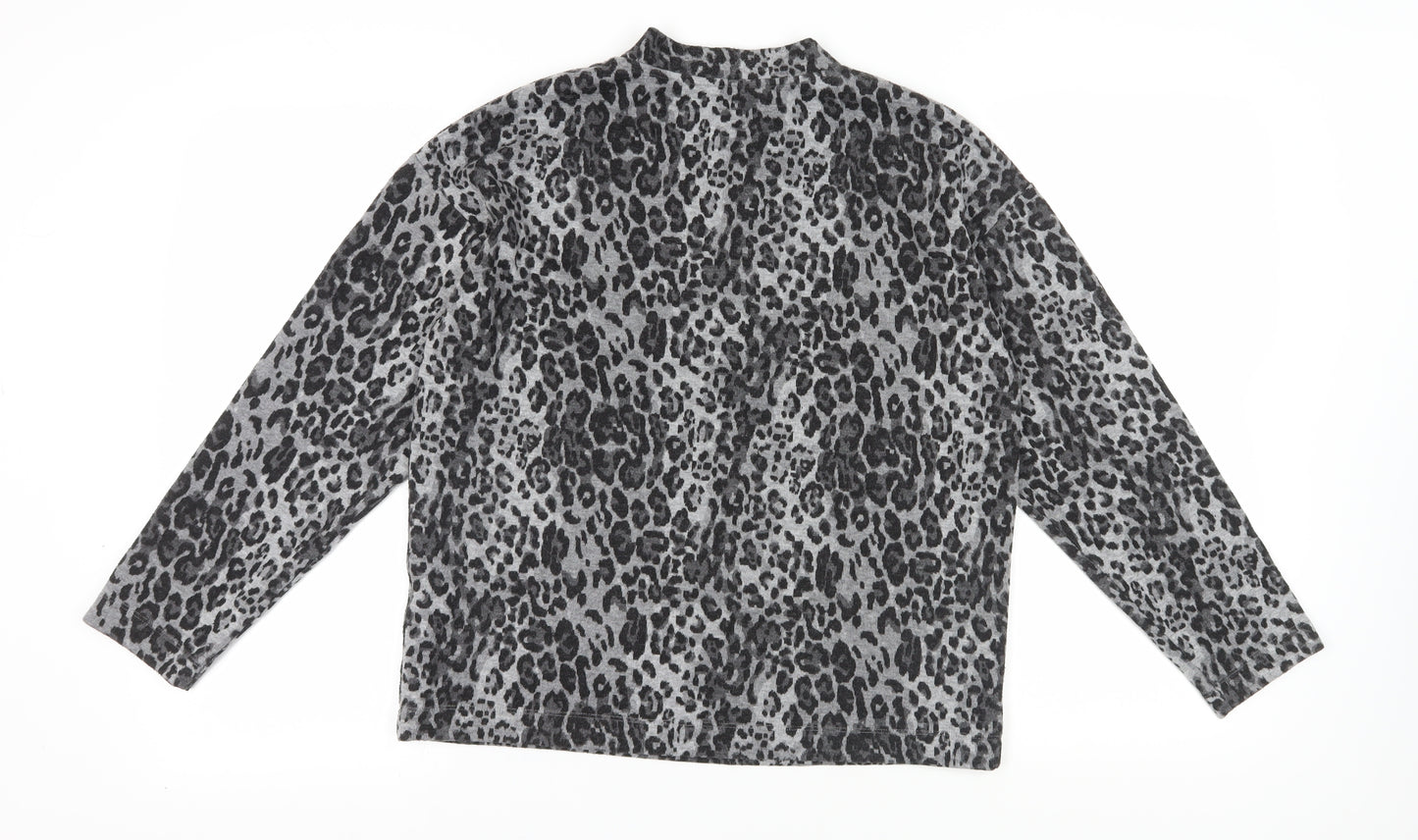 Marks and Spencer Grey Animal Print Blouse UK 12 Woman