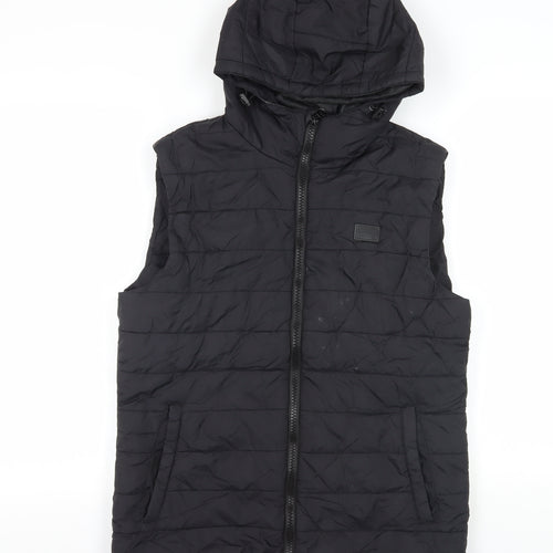 Blend Men's Black Puffer Waistcoat - Size M