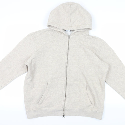 Zara Women's Beige Full Zip Hoodie Size 16