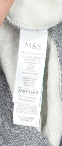 Marks and Spencer Men's Grey Full Zip Hoodie M